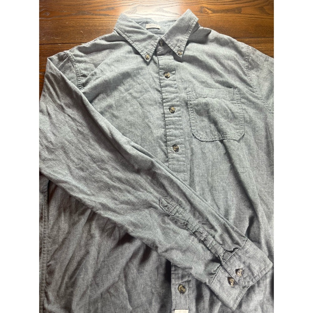 Abercrombie Fitch Mens XL Gray Muscle Fit Long Sleeve Button Up Shirt EUC